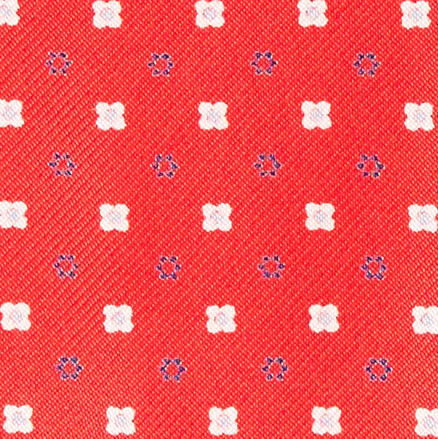 CRAVATTA ASCOT IN SETA ROSSO Microfantasia fiore