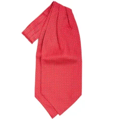 CRAVATTA ASCOT IN SETA ROSSO Microfantasia fiore