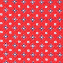 CRAVATTA ASCOT IN SETA ROSSO Microfantasia fiore