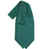 CRAVATTA ASCOT IN SETA VERDE SCURO Microfantasia fiore