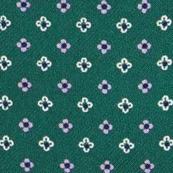 CRAVATTA ASCOT IN SETA VERDE SCURO Microfantasia fiore