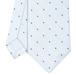 CRAVATTA CERIMONIA IN SETA JACQUARD AZZURRA Pois