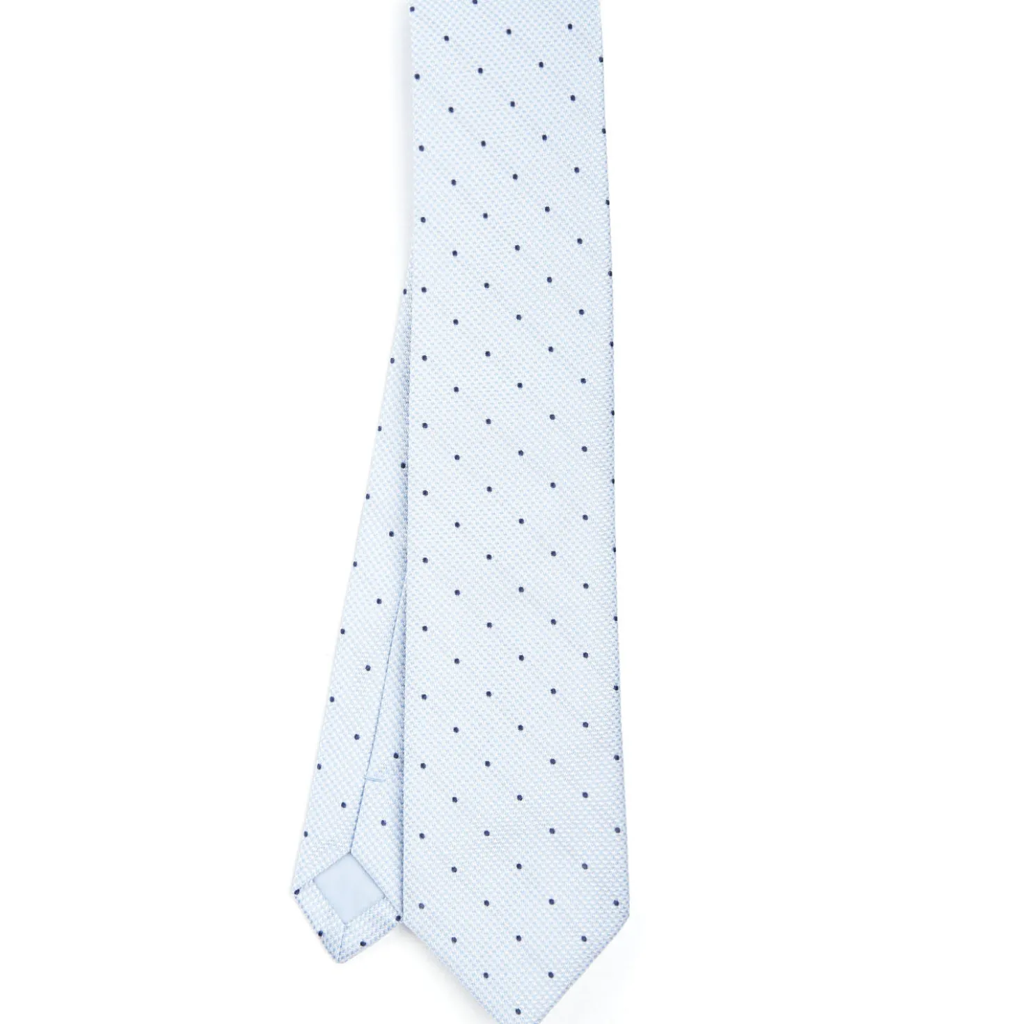 CRAVATTA CERIMONIA IN SETA JACQUARD AZZURRA Pois