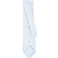 CRAVATTA CERIMONIA IN SETA JACQUARD AZZURRA Pois