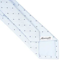 CRAVATTA CERIMONIA IN SETA JACQUARD AZZURRA Pois