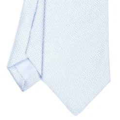 CRAVATTA CERIMONIA IN SETA JACQUARD AZZURRA Microfantasia geometrica