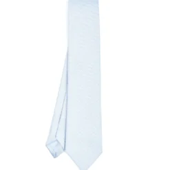 CRAVATTA CERIMONIA IN SETA JACQUARD AZZURRA Microfantasia geometrica
