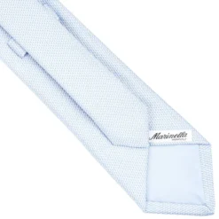 CRAVATTA CERIMONIA IN SETA JACQUARD AZZURRA Microfantasia geometrica