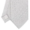 CRAVATTA CERIMONIA IN SETA JACQUARD GRIGIO CHIARO Microfantasia geometrica