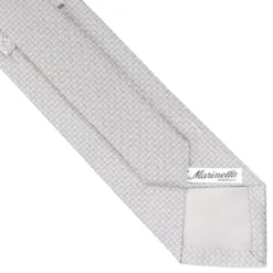 CRAVATTA CERIMONIA IN SETA JACQUARD GRIGIO CHIARO Microfantasia geometrica