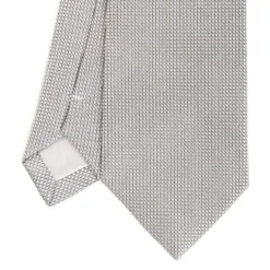 CRAVATTA CERIMONIA IN SETA JACQUARD GRIGIO CHIARO Microfantasia geometrica