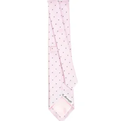 CRAVATTA CERIMONIA IN SETA JACQUARD ROSA Pois