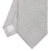 CRAVATTA CERIMONIA IN SETA JACQUARD GRIGIO CHIARO Microfantasia geometrica