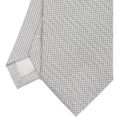 CRAVATTA CERIMONIA IN SETA JACQUARD GRIGIO CHIARO Microfantasia geometrica
