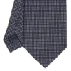 CRAVATTA CERIMONIA IN SETA JACQUARD BLU SCURO Microfanatsia geometrica