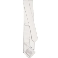 CRAVATTA CERIMONIA IN SETA JACQUARD GRIGIO CHIARO Microfantasia geometrica