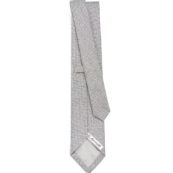 CRAVATTA CERIMONIA IN SETA JACQUARD GRIGIO CHIARO Microfantasia geometrica