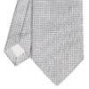 CRAVATTA CERIMONIA IN SETA JACQUARD GRIGIO CHIARO Microfantasia geometrica