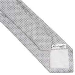 CRAVATTA CERIMONIA IN SETA JACQUARD GRIGIO CHIARO Microfantasia geometrica