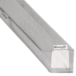 CRAVATTA CERIMONIA IN SETA JACQUARD GRIGIO CHIARO Microfantasia geoemtrica