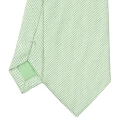 CRAVATTA CERIMONIA IN SETA JACQUARD VERDE CHIARO Microfantasia geometrica