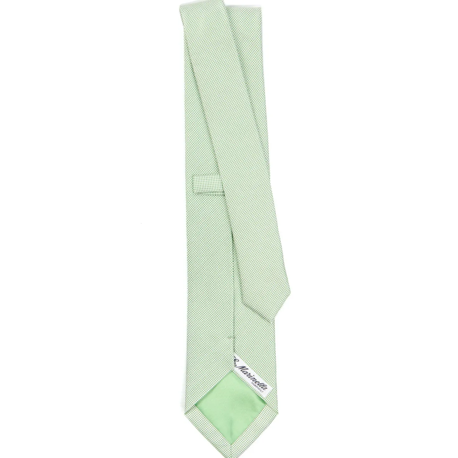CRAVATTA CERIMONIA IN SETA JACQUARD VERDE CHIARO Microfantasia geometrica