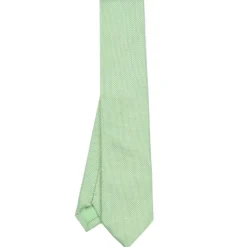 CRAVATTA CERIMONIA IN SETA JACQUARD VERDE CHIARO Microfantasia geometrica