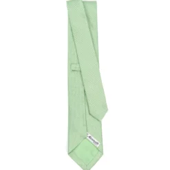 CRAVATTA CERIMONIA IN SETA JACQUARD VERDE CHIARO Microfantasia geometrica