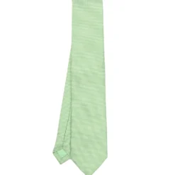 CRAVATTA CERIMONIA IN SETA JACQUARD VERDE CHIARO Microfantasia geometrica