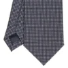 CRAVATTA CERIMONIA IN SETA JACQUARD BLU SCURO Microfantasia geometrica