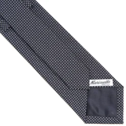 CRAVATTA CERIMONIA IN SETA JACQUARD BLU SCURO Microfantasia geometrica