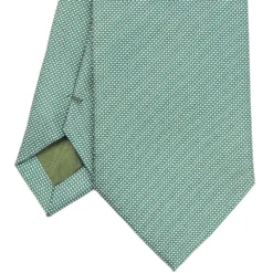 CRAVATTA CERIMONIA IN SETA JACQUARD VERDE CHIARO Microfantasia geometrica