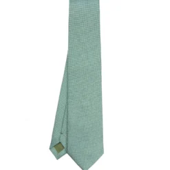CRAVATTA CERIMONIA IN SETA JACQUARD VERDE CHIARO Microfantasia geometrica