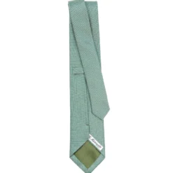 CRAVATTA CERIMONIA IN SETA JACQUARD VERDE CHIARO Microfantasia geometrica