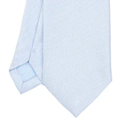 CRAVATTA CERIMONIA IN SETA JACQUARD AZZURRA Microfantasia geometrica