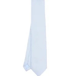 CRAVATTA CERIMONIA IN SETA JACQUARD AZZURRA Microfantasia geometrica