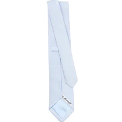 CRAVATTA CERIMONIA IN SETA JACQUARD AZZURRA Microfantasia geometrica