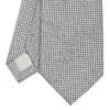 CRAVATTA CERIMONIA IN SETA JACQUARD GRIGIO CHIARO Microfantasia geometrica