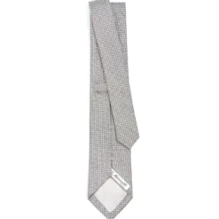 CRAVATTA CERIMONIA IN SETA JACQUARD GRIGIO CHIARO Microfantasia geometrica