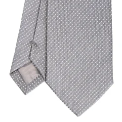 CRAVATTA CERIMONIA IN SETA JACQUARD GRIGIO SCURO Microfantasia geometrica