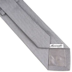 CRAVATTA CERIMONIA IN SETA JACQUARD GRIGIO SCURO Microfantasia geometrica