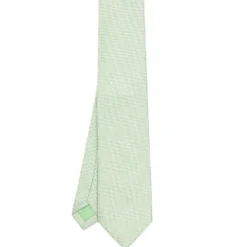 CRAVATTA CERIMONIA IN SETA JACQUARD VERDE CHIARO Microfantasia geometrica