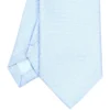 CRAVATTA CERIMONIA IN SETA JACQUARD AZZURRA Microfantasia geometrica