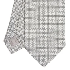CRAVATTA CERIMONIA IN SETA JACQUARD GRIGIO CHIARO Microfantasia geometrica