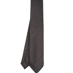 CRAVATTA CLASSICA DONNA IN LANA SFODERATA GRIGIO SCURO Rigata