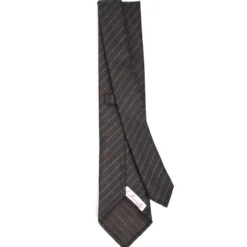 CRAVATTA CLASSICA DONNA IN LANA SFODERATA GRIGIO SCURO Rigata