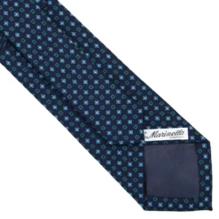 CRAVATTA CLASSICA IN LANA BLU SCURO Microfantasia fiore