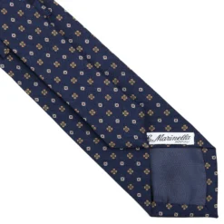 CRAVATTA CLASSICA IN LANA BLU Microfantasia fiore