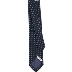 CRAVATTA CLASSICA IN LANA BLU SCURO Microfantasia fiore