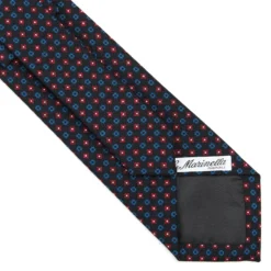 CRAVATTA CLASSICA IN LANA BLU SCURO Microfantasia fiore